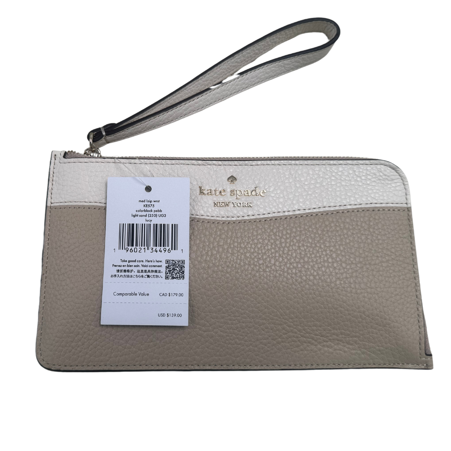 Kate Spade LZip Wristlet (Biege)