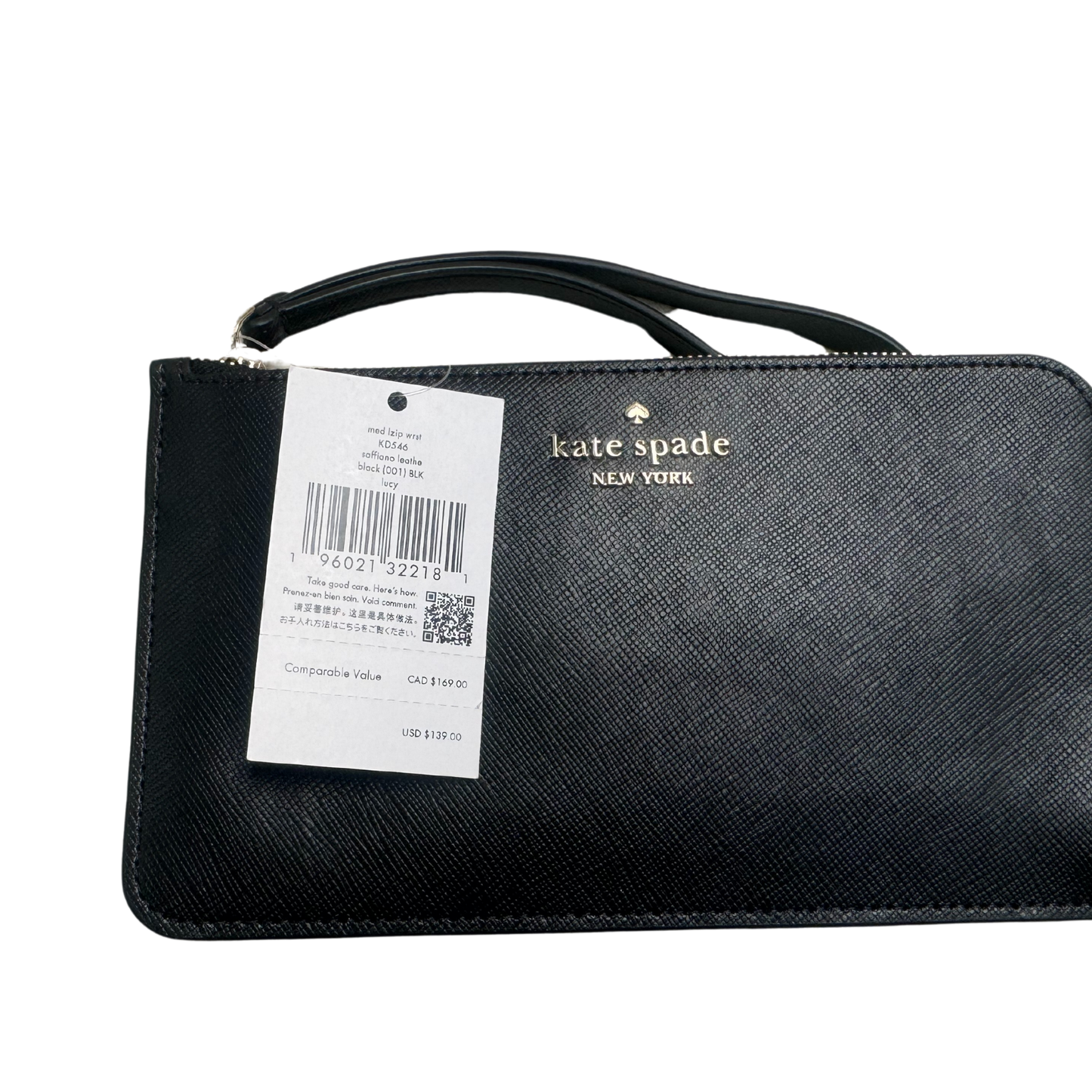 Kate Spade LZip Wristlet (Black)