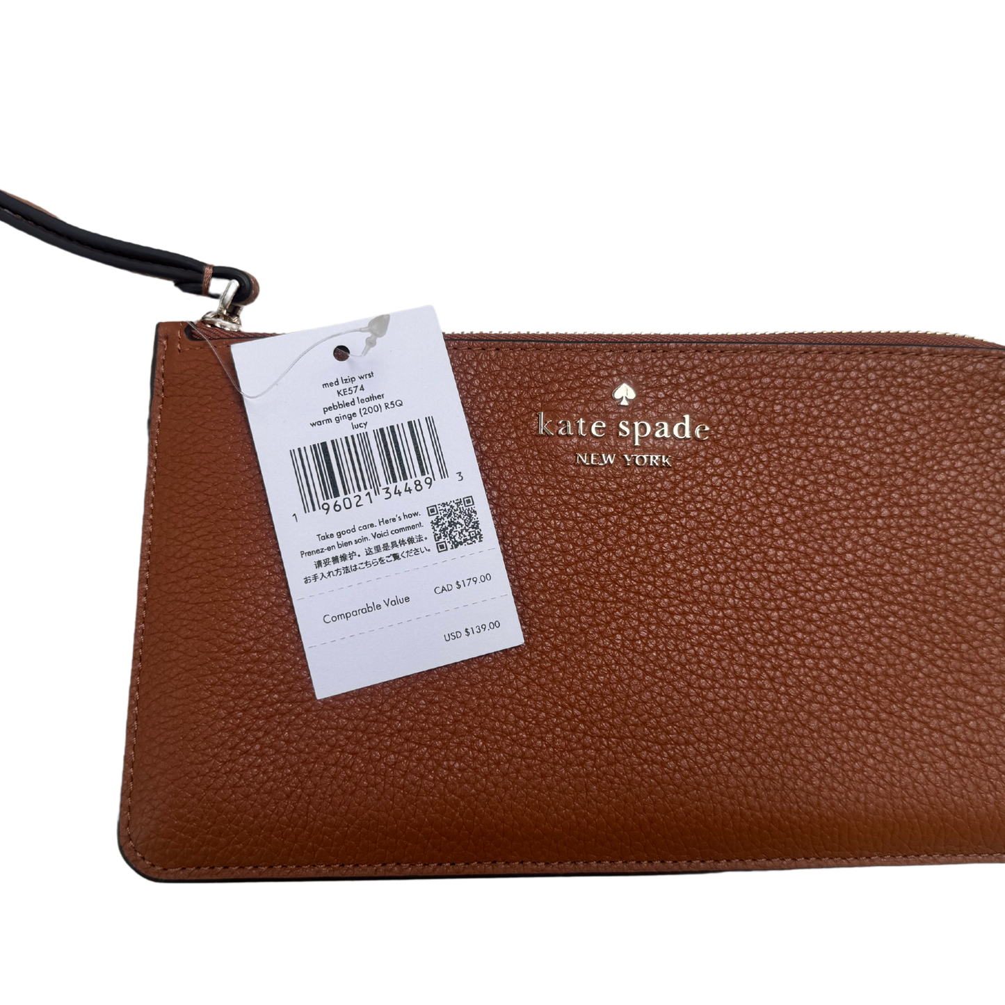 Kate Spade LZip Wristlet (Brown)